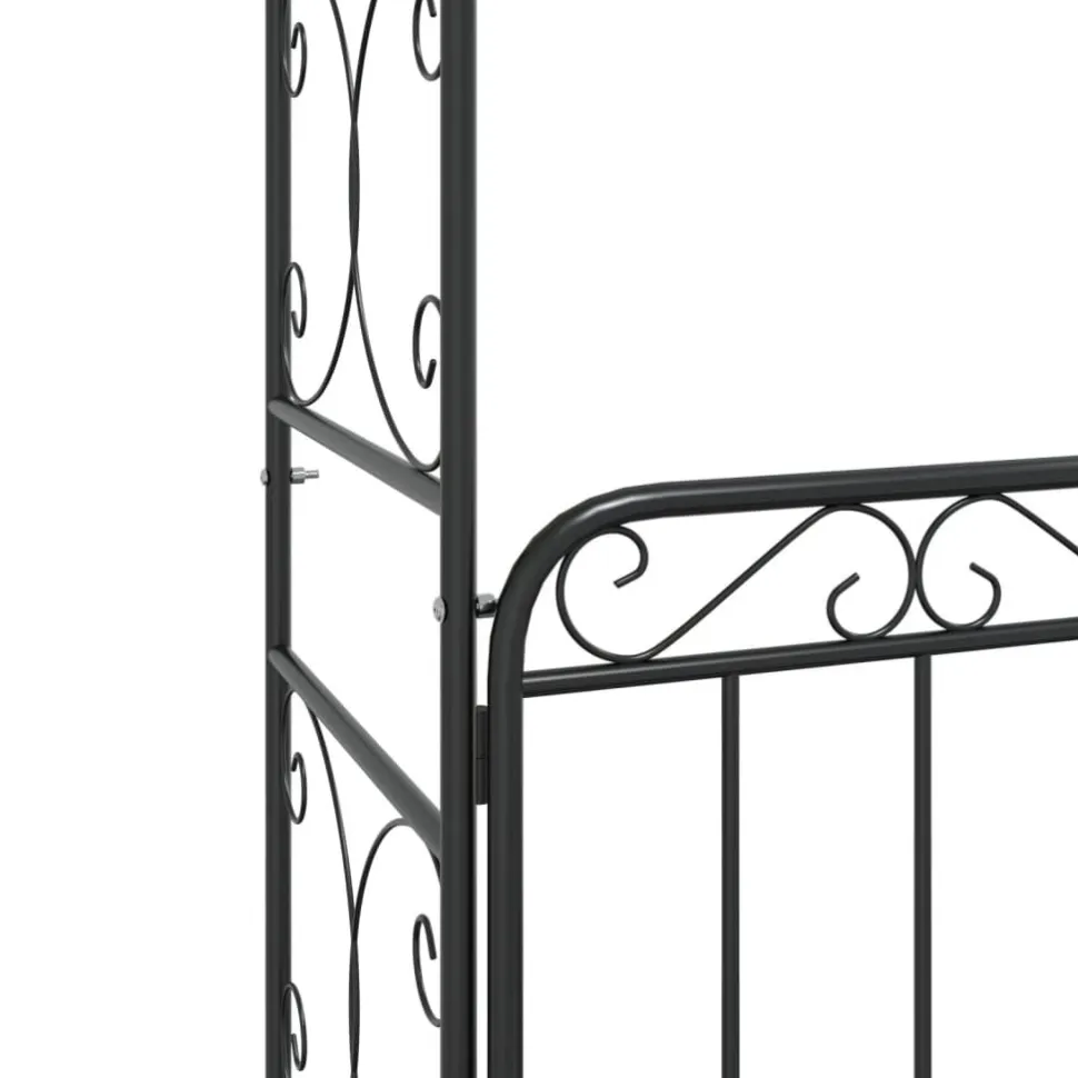 Puutarhakaari portilla 108x45x235 cm teräs musta
