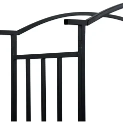 Puutarhakaari penkillä musta 114x45x205 cm rauta