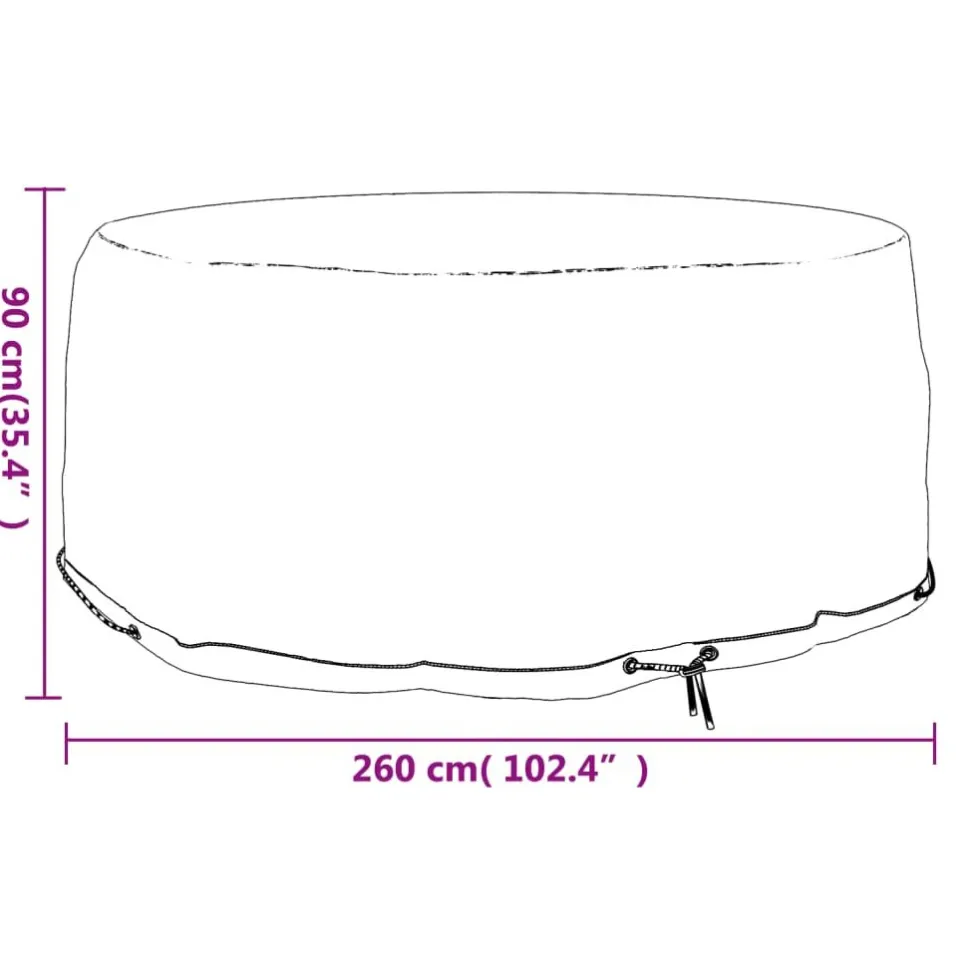 Puutarhakalusteiden suoja 10 purjerengasta Ø230x90 cm pyöreä