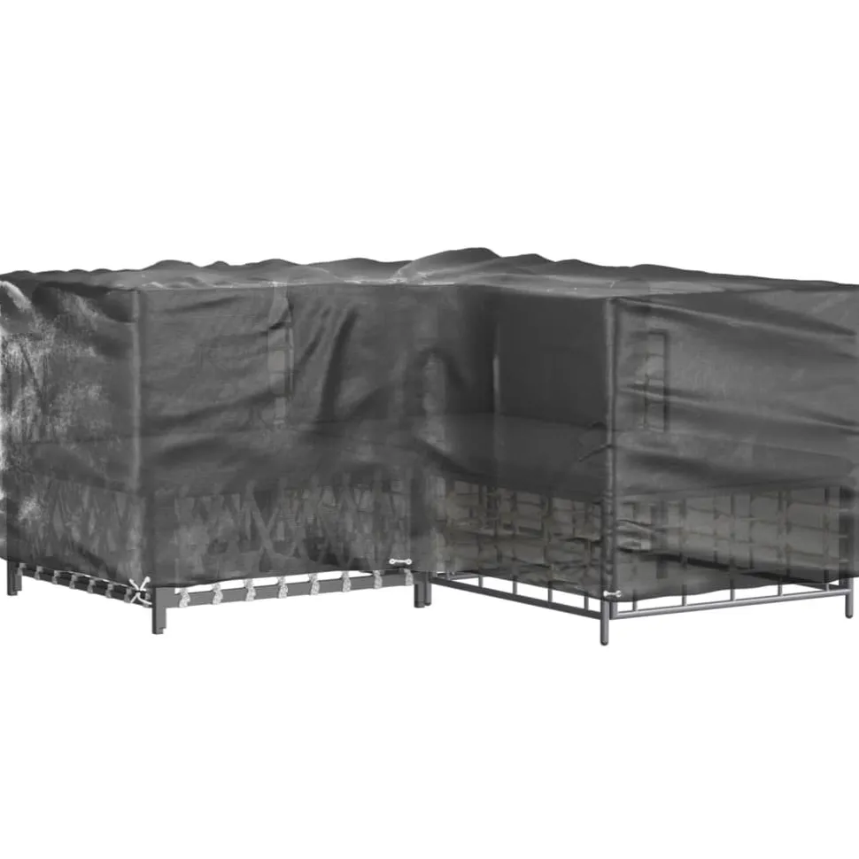Puutarhakalustesuoja L-muoto 12 purjerengasta 185x185x70 cm