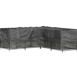 Puutarhakalustesuoja L-muoto 12 purjerengasta 185x185x70 cm