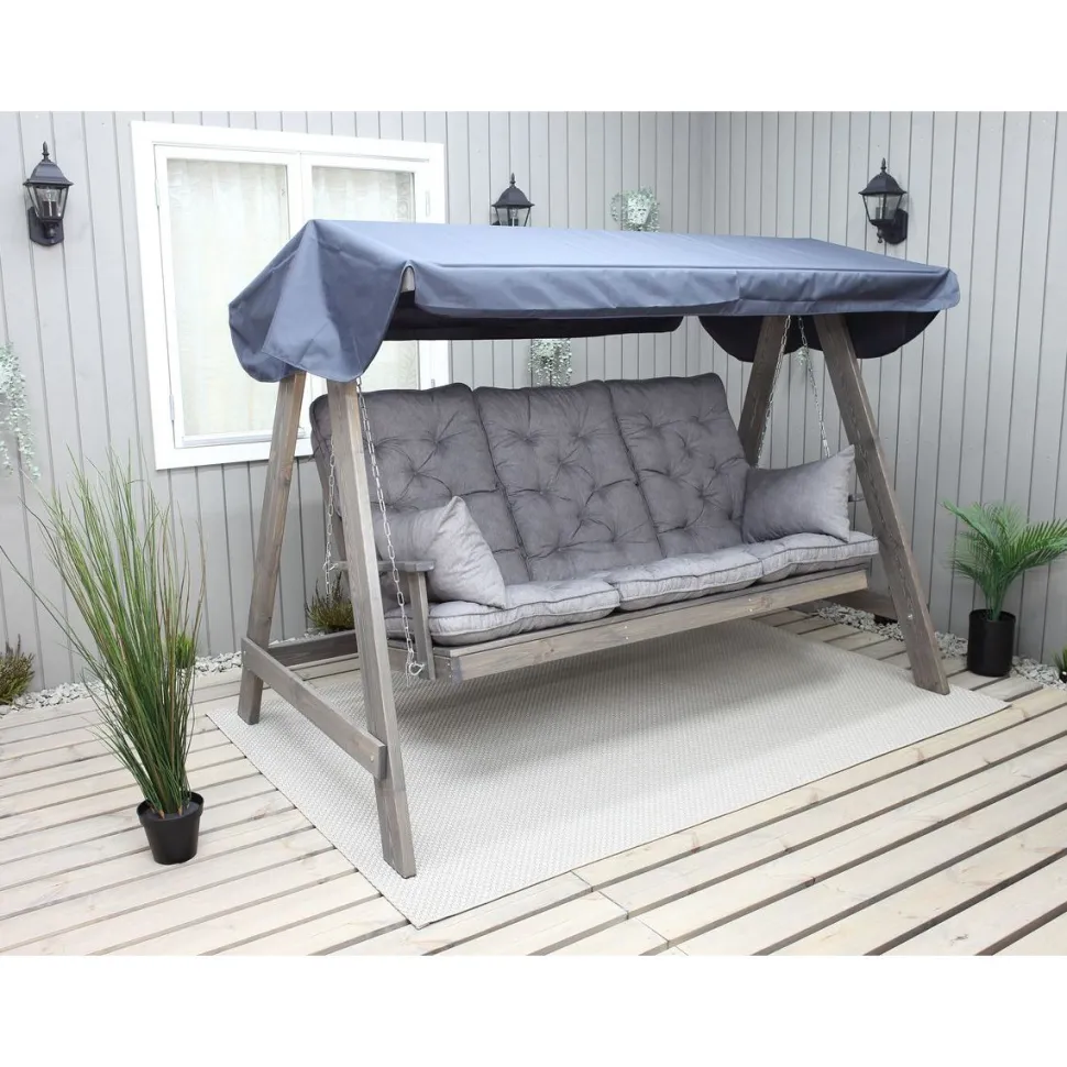 Puutarhakeinu katoksella Baltic Garden Pelle 165cm harmaa