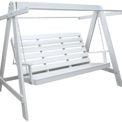 Puutarhakeinu katoksella Baltic Garden Pelle 165cm valkoinen/musta