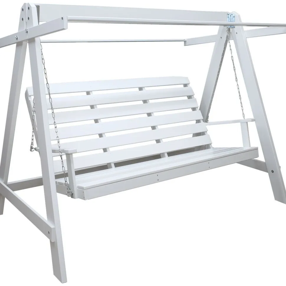 Puutarhakeinu katoksella Baltic Garden Pelle 165cm valkoinen/musta