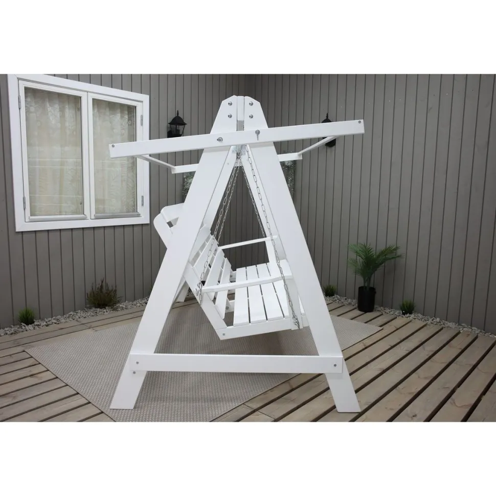 Puutarhakeinu katoksella Baltic Garden Pelle 165cm valkoinen/musta