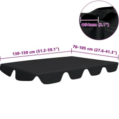 Puutarhakeinun Vaihtokatos musta 188/168x145/110 cm (12093)