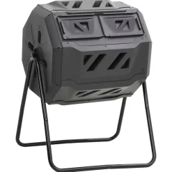 Puutarhakompostiroskis musta 73x64x95 cm 160 l
