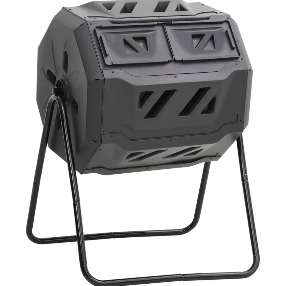 Puutarhakompostiroskis musta 73x64x95 cm 160 l
