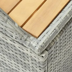 Puutarhan säilytyspenkki 120 cm polyrottinki harmaa