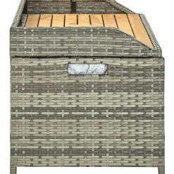 Puutarhan säilytyspenkki 120 cm polyrottinki harmaa