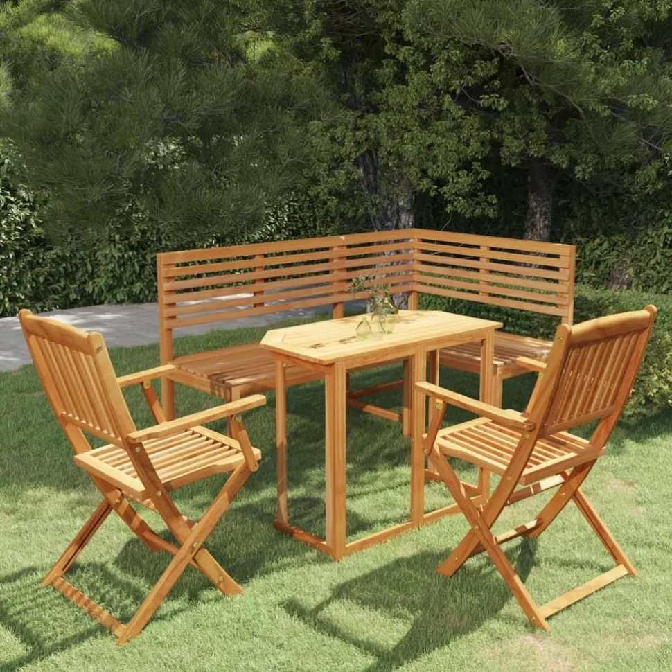 Puutarhan bistrosarja 4-osainen täysi akaasiapuu (57863)