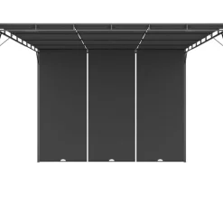 Puutarhan huvimaja sivuverholla 4x3x2,25 cm antrasiitti