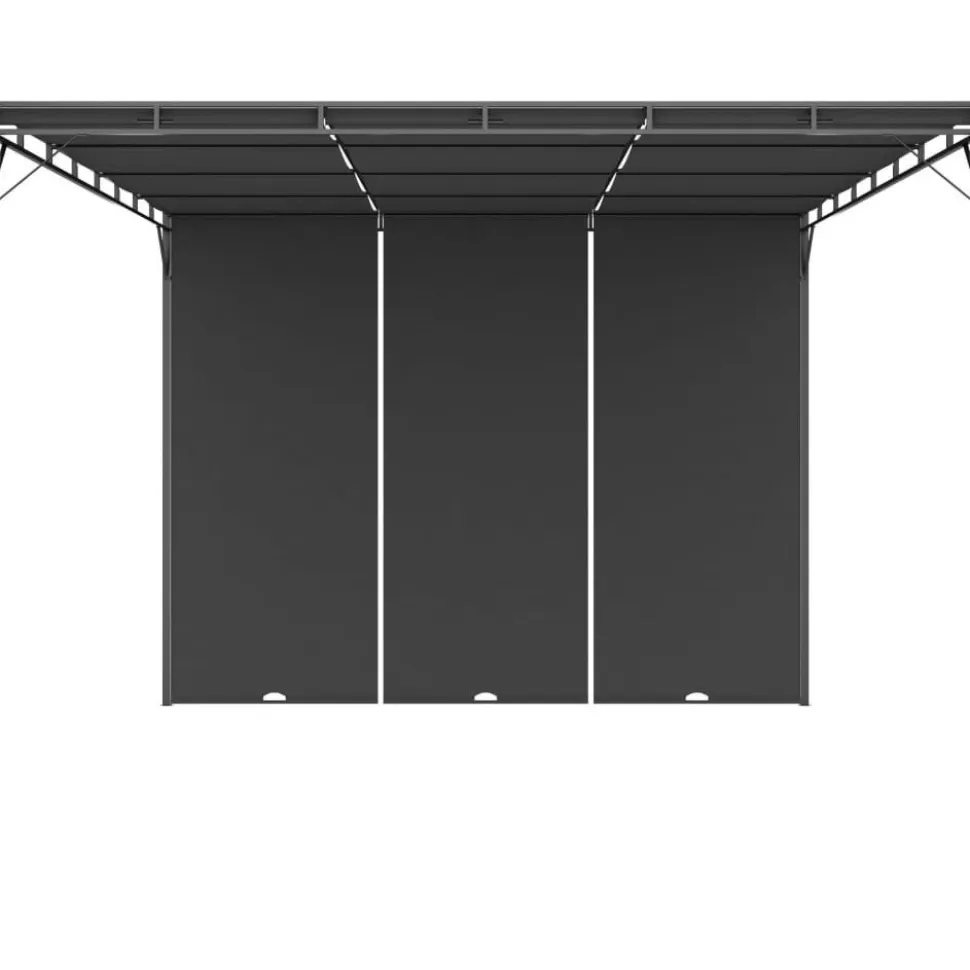 Puutarhan huvimaja sivuverholla 4x3x2,25 cm antrasiitti
