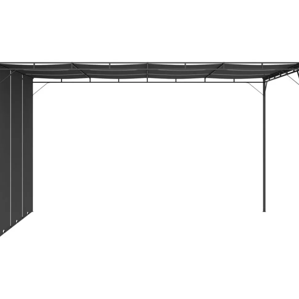Puutarhan huvimaja sivuverholla 4x3x2,25 cm antrasiitti