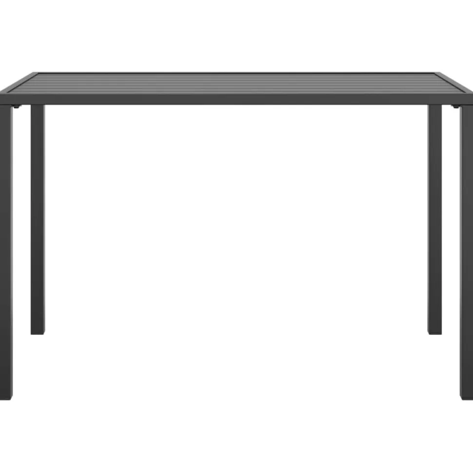 Puutarhan ruokapöytä antrasiitti 110x54x70 cm teräs (64600)