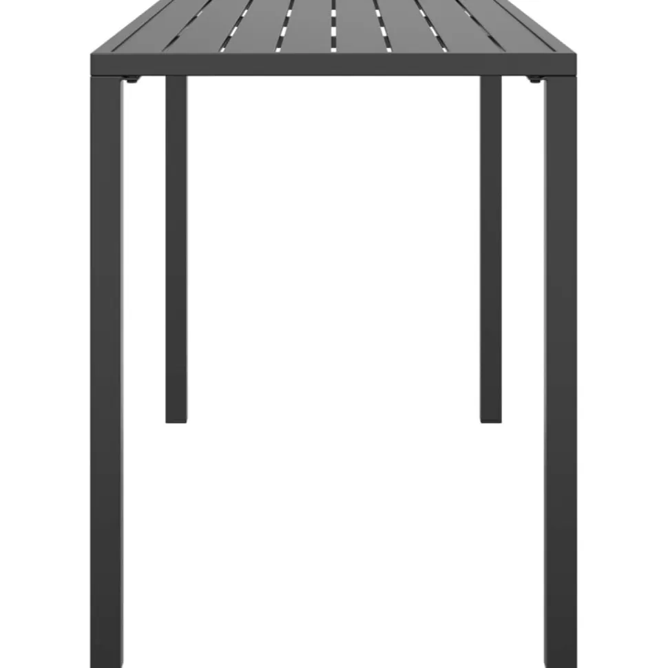 Puutarhan ruokapöytä antrasiitti 110x54x70 cm teräs (64600)