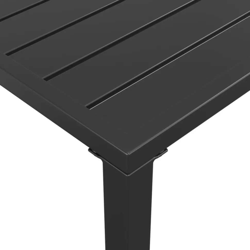 Puutarhan ruokapöytä antrasiitti 110x54x70 cm teräs (64600)