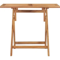 puutarhan ruokapöytä Kokoontaittuva 90x60x75 cm täysi tiikki (15445)