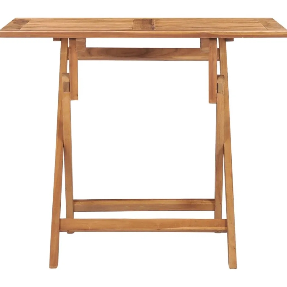 puutarhan ruokapöytä Kokoontaittuva 90x60x75 cm täysi tiikki (15445)