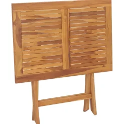 puutarhan ruokapöytä Kokoontaittuva 90x60x75 cm täysi tiikki (15445)