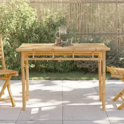 Puutarhan ruokapöytä 110x55x75 cm bambu (68031)
