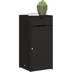 Puutarhan säilytyskaappi musta 55x55x111 cm polyrottinki