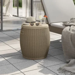 Puutarhan säilytyslaatikko 4-in-1 vaaleanruskea polypropeeni (64156)