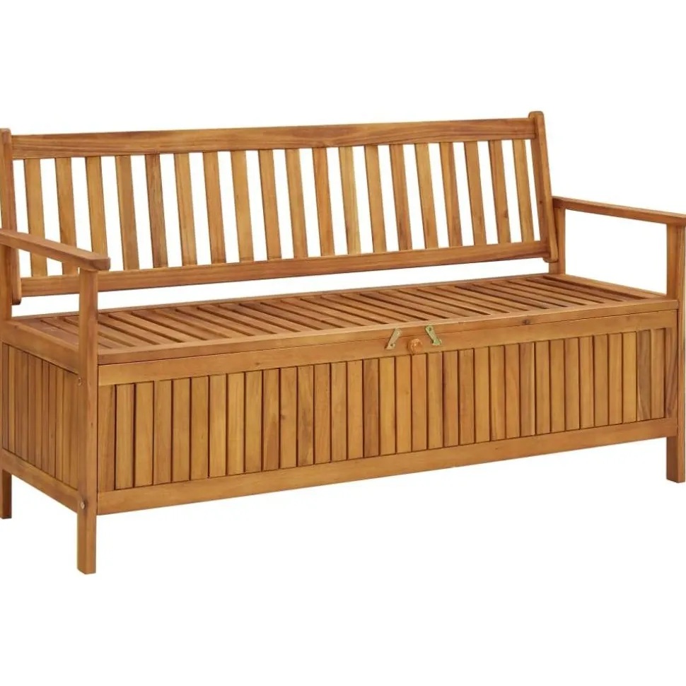 Puutarhan säilytyspenkki 148 cm täysi akaasiapuu