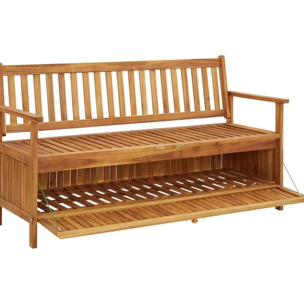 Puutarhan säilytyspenkki 148 cm täysi akaasiapuu