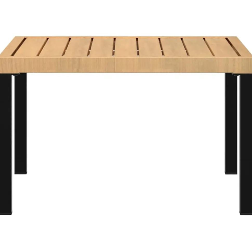 Puutarhan sohvapöytä musta 65x65x40 cm alumiini (08573)