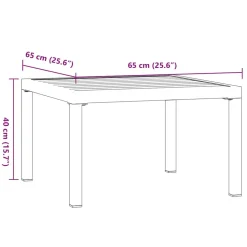 Puutarhan sohvapöytä musta 65x65x40 cm alumiini (08573)