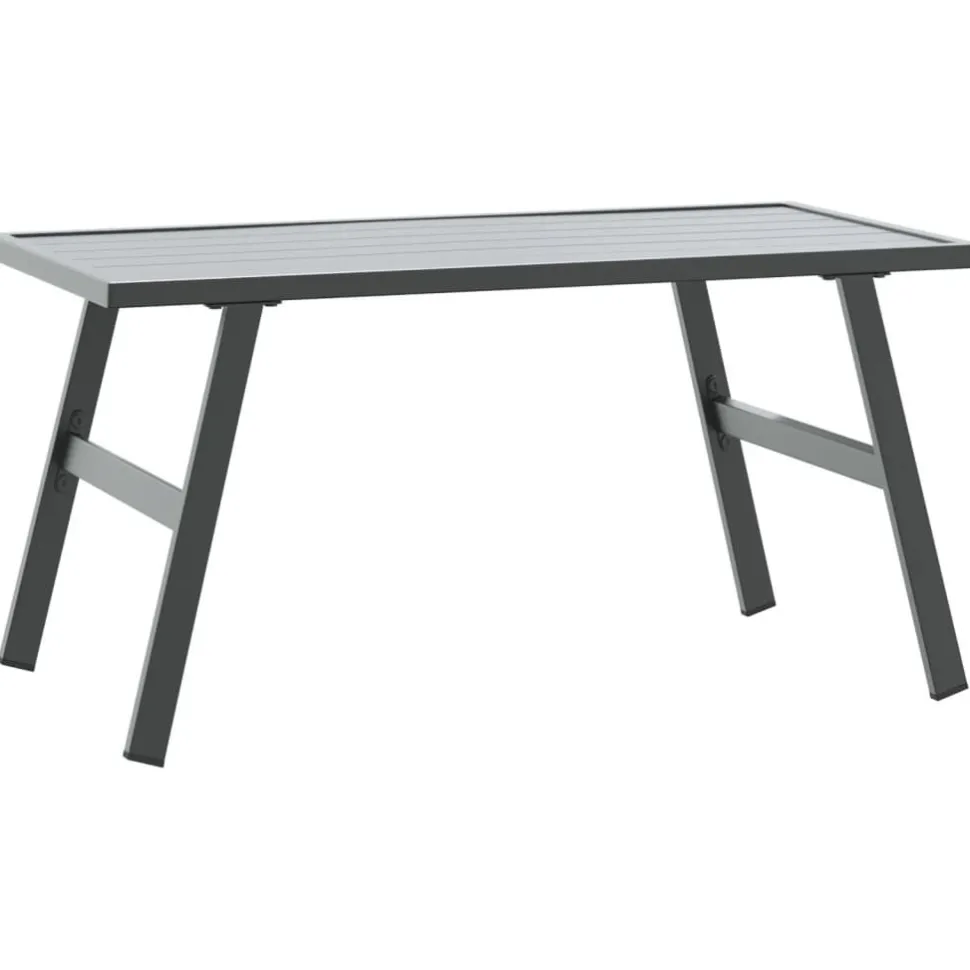 Puutarhan sohvapöytä musta 90x45x35 cm jauhemaalattu teräs (08106)