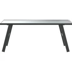 Puutarhan sohvapöytä musta 90x45x35 cm jauhemaalattu teräs (08106)