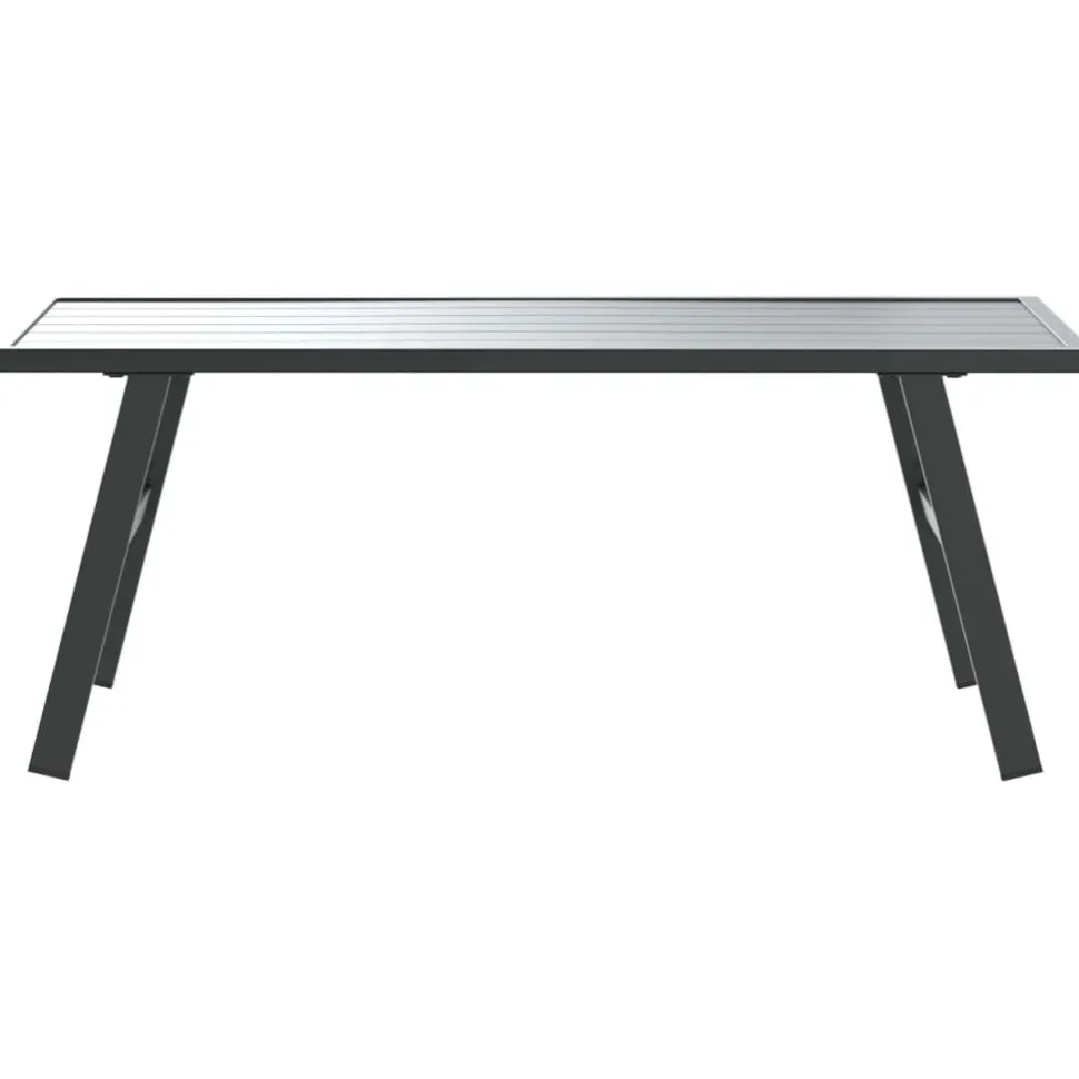 Puutarhan sohvapöytä musta 90x45x35 cm jauhemaalattu teräs (08106)
