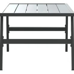 Puutarhan sohvapöytä musta 90x45x35 cm jauhemaalattu teräs (08106)