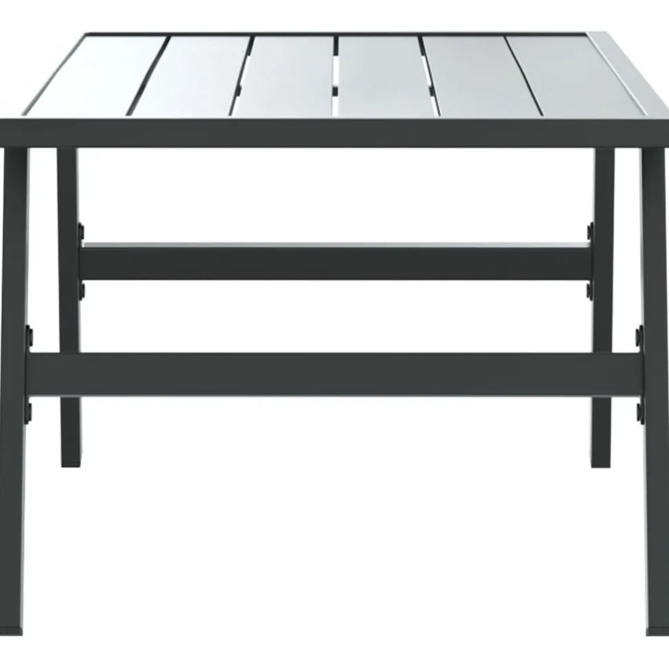 Puutarhan sohvapöytä musta 90x45x35 cm jauhemaalattu teräs (08106)