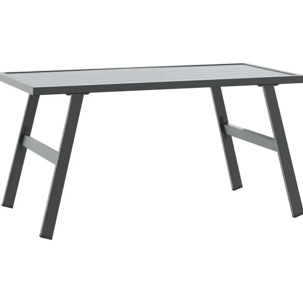 Puutarhan sohvapöytä musta 90x45x35 cm jauhemaalattu teräs (08106)