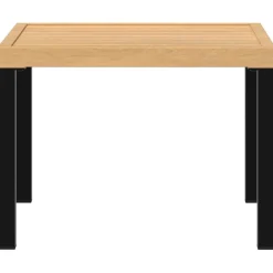 Puutarhan sohvapöytä musta 55x55x39,5 cm jauhemaalattu teräs (08568)