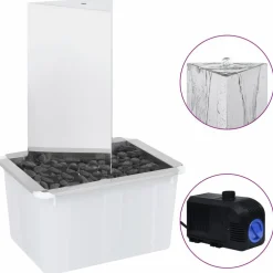 Puutarhan suihkulähde led:llä ruostumaton teräs 76 cm kolmio