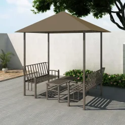 Puutarhapaviljonki pöydällä ja penkeillä 2,5x1,5x2,4m 180 g/m²