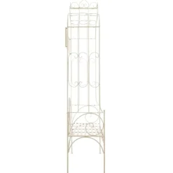 Puutarhapenkki 122 cm rauta antiikinvalkoinen