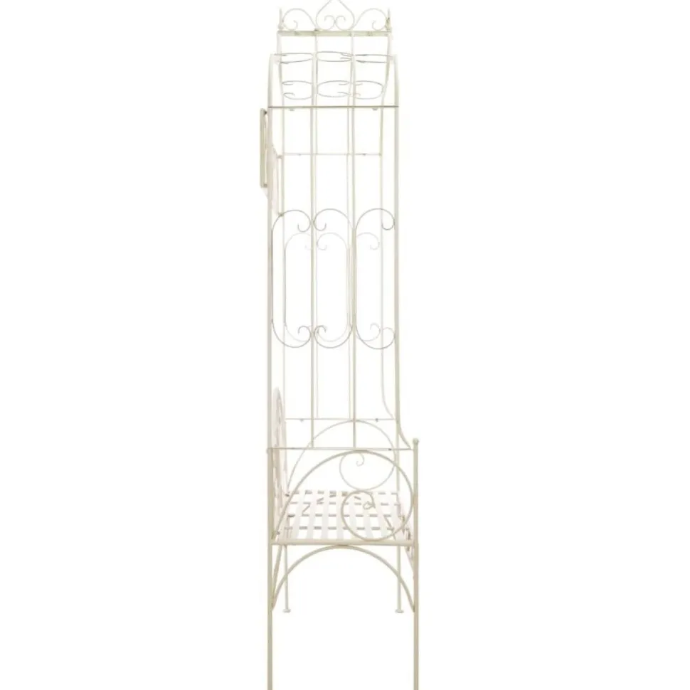 Puutarhapenkki 122 cm rauta antiikinvalkoinen