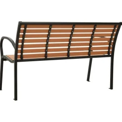 Puutarhapenkki musta ja ruskea 116 cm teräs ja WPC