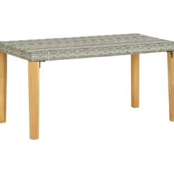 Puutarhapenkki 120cm harmaa polyrottinki ja täysi akaasiapuu