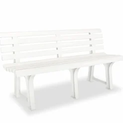 Puutarhapenkki 145.5 cm muovi valkoinen