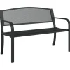 Puutarhapenkki 119 cm musta teräs (02827)