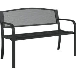 Puutarhapenkki 119 cm musta teräs (02827)