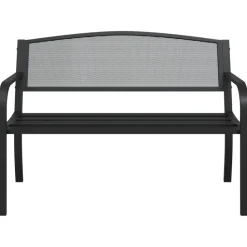 Puutarhapenkki 119 cm musta teräs (02827)