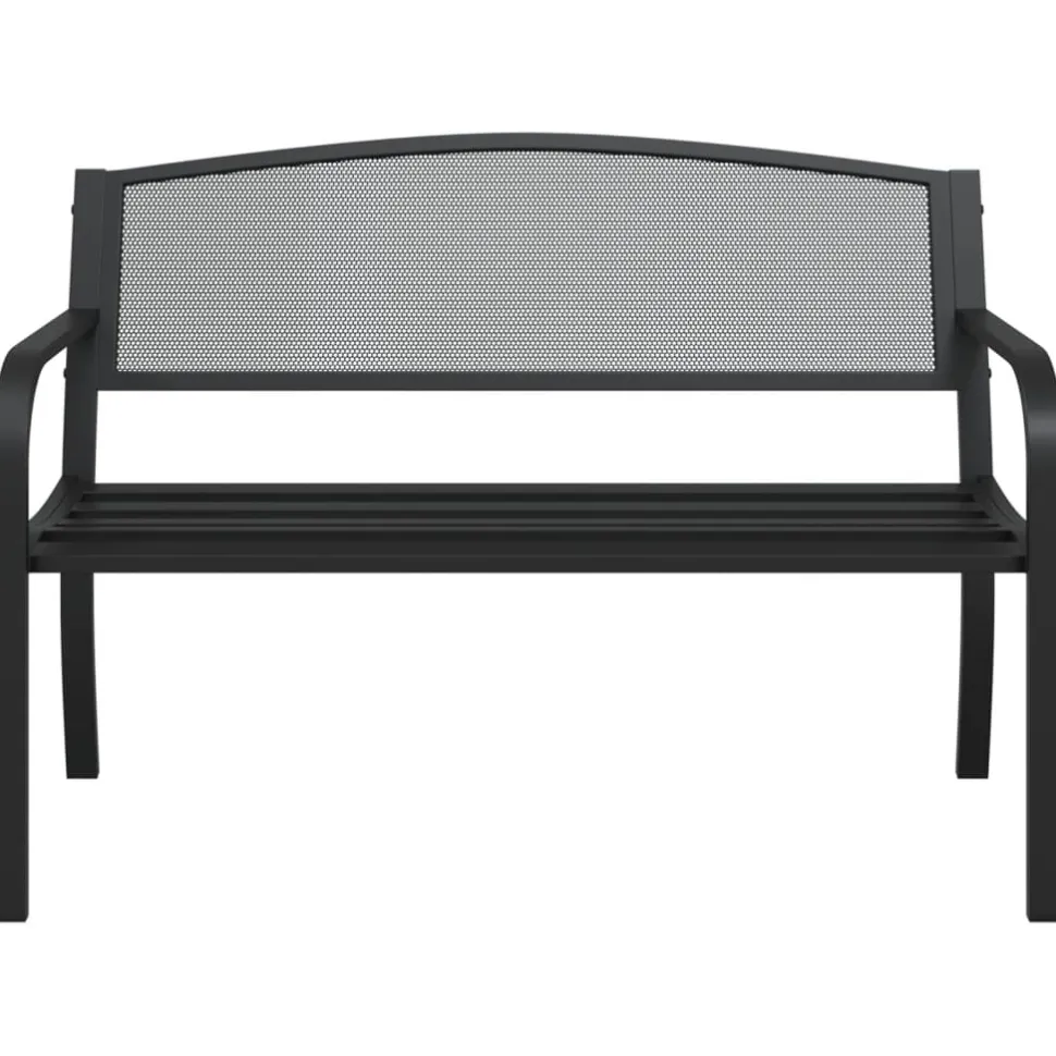 Puutarhapenkki 119 cm musta teräs (02827)