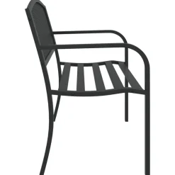 Puutarhapenkki 119 cm musta teräs (02827)